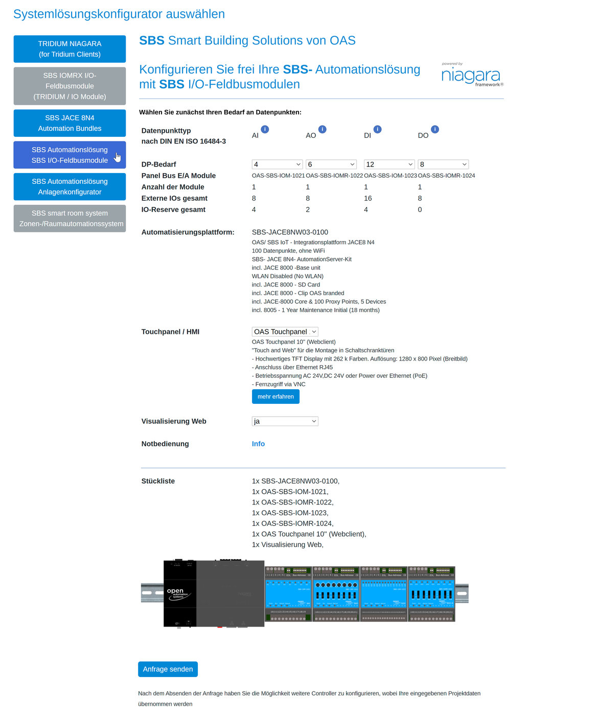Konfigurator für SBS Automationlösungen mit SBS I/O Feldbusmodulen Konfigurator für SBS Automationlösungen mit SBS I/O Feldbusmodulen
