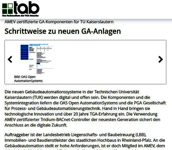 Schrittweise zu neuen GA-Anlagen Schrittweise zu neuen GA-Anlagen