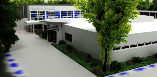 3D modelling exterior view Rheinhalle